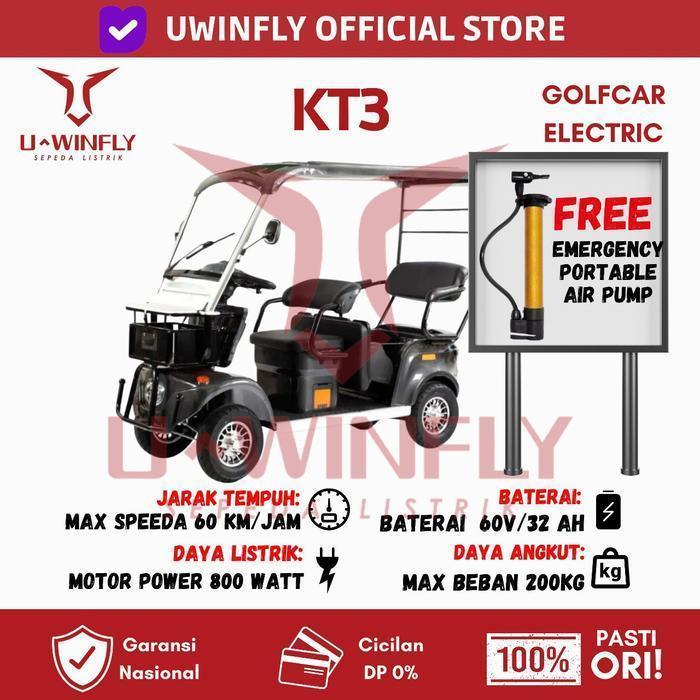 Promo Promo Motor listrik roda 4 Uwinfly Buggy Car Listrik KT3 Garansi Resmi - Abu-abu Elegan - hita