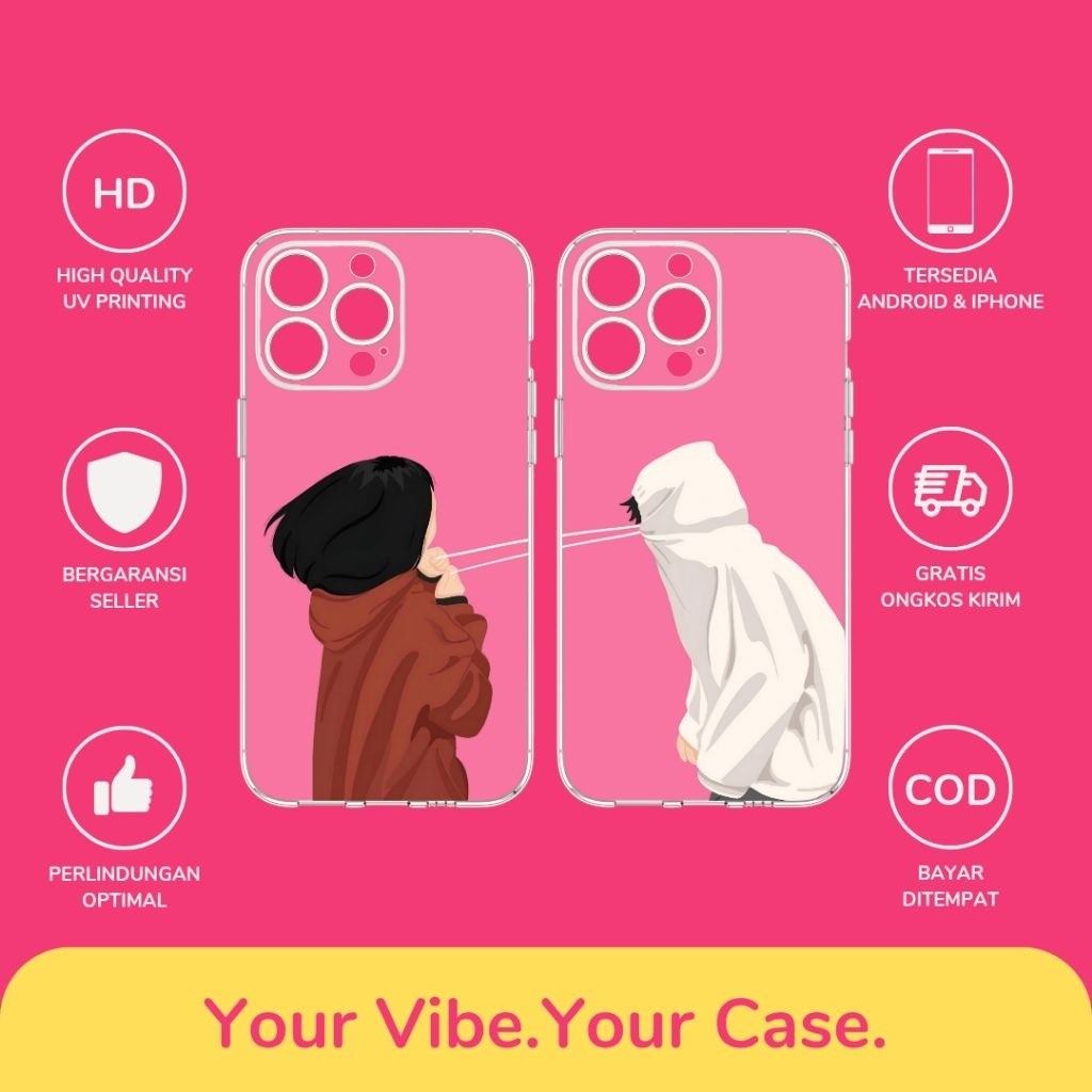 Custom Case Boy & Girl Couple All Type Hp Bahan Softcase Anticrack Lucu Cute Casing Cassing Costum C