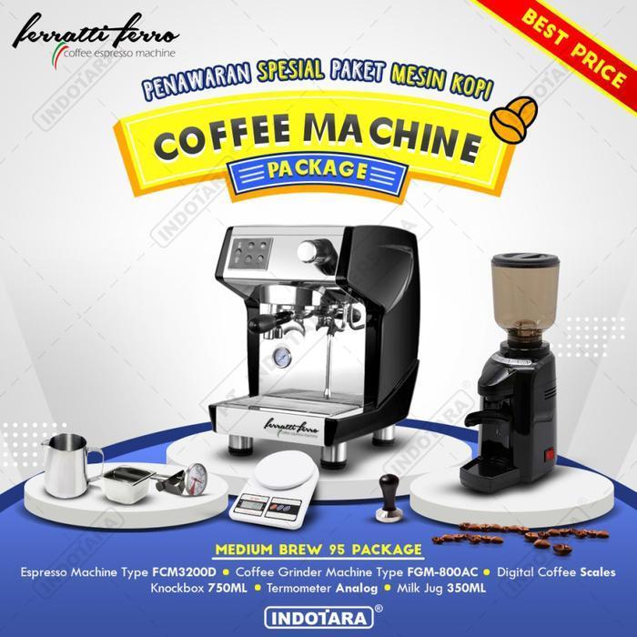 Paket Mesin Kopi Espresso Mesin Kopi Ferratti Ferro - Medium Brew 95