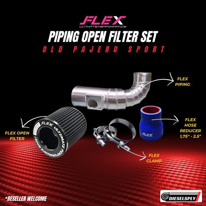 BARU Flex Piping Open Filter Set Old Pajero Sport + Flex Open Filter ASLI