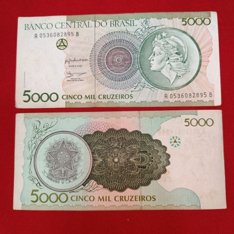 uang kuno brasil Brazil  Valentin valentine nyonya 5000 original