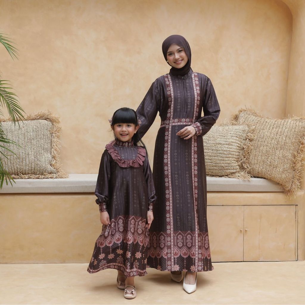 MOONJOY RAFAELLA DRESS - Dress couple ibu dan anak lebaran hari raya dress kondangan biru muda