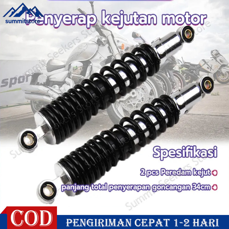 2 PCS Shockbreaker Belakang Shock Absorber Motor Cocok untuk Semua Jenis Sepeda Belakang Sepeda Moto