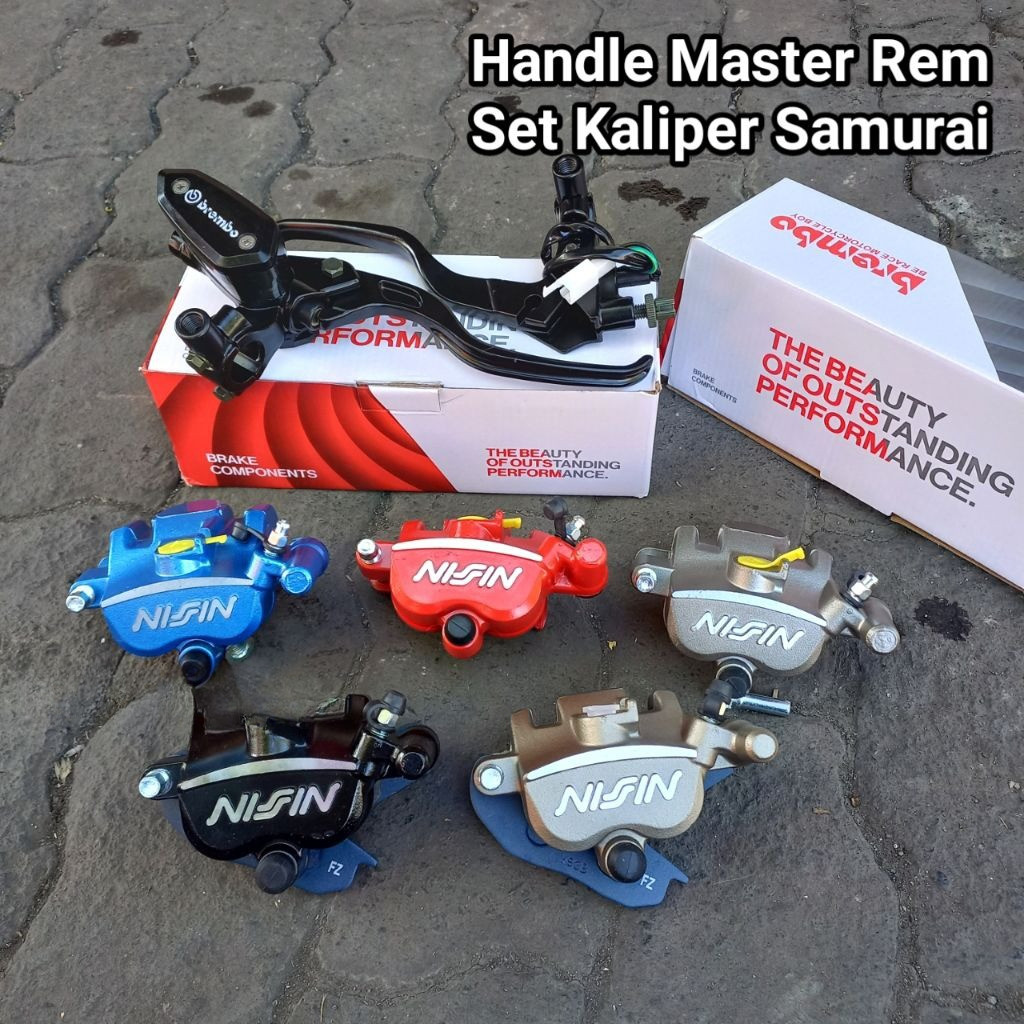 Handle Master Rem Brembo Set Kaliper Samurai 2 Piston Kanan/Kiri Pnp Beat Vario Scoopy Jupiter Fizr 