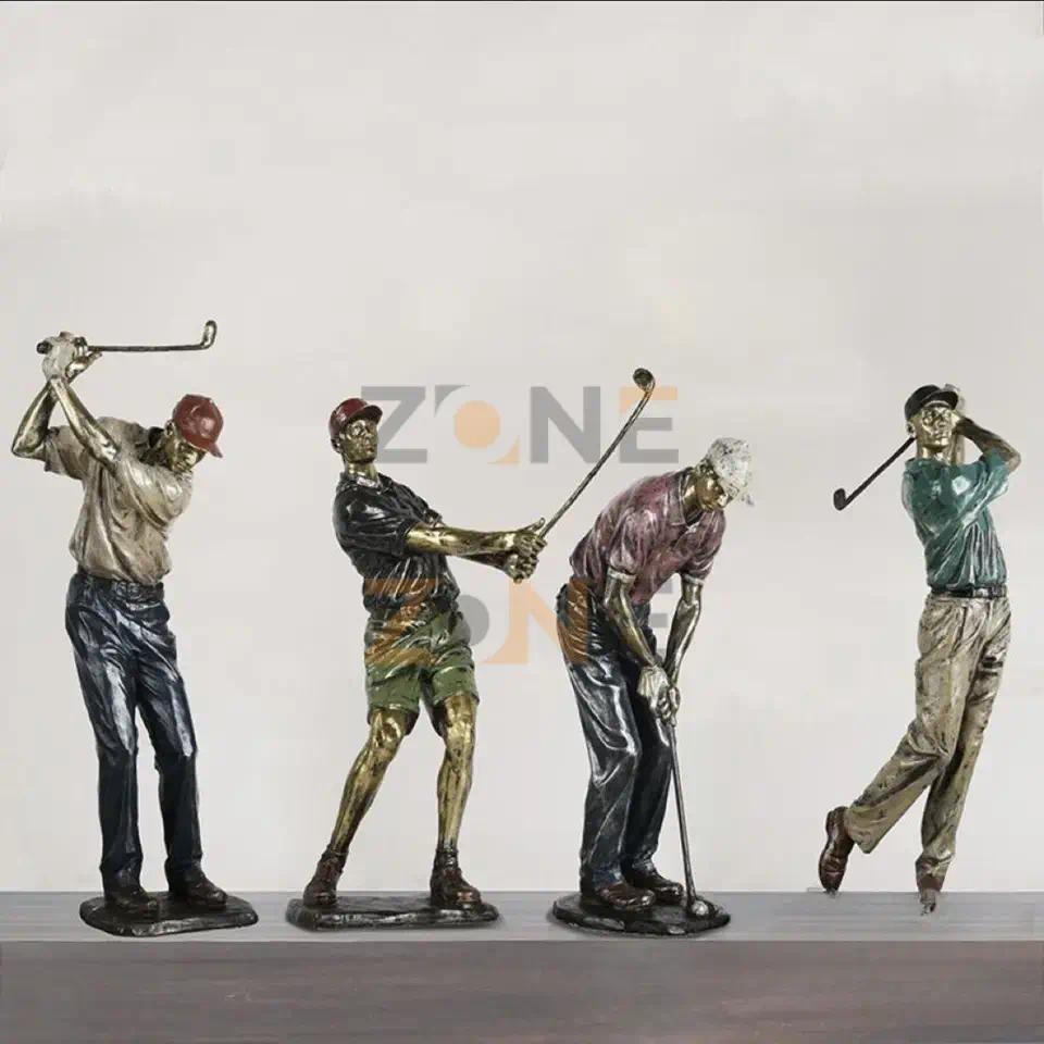 Patung Golf Ornamen Dekorasi Patung Pria Bermain Golf Untuk Koleksi Golfer Figurine Statue Decor Vin