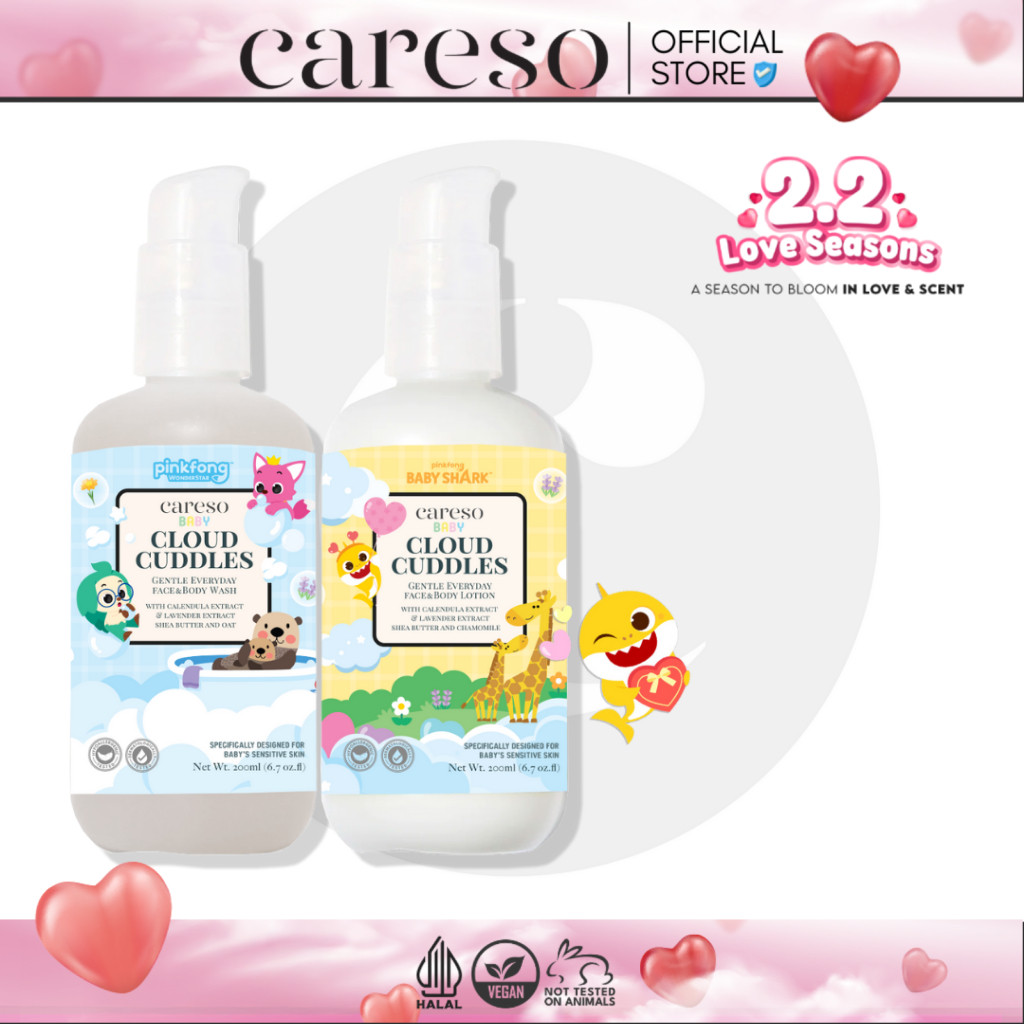 [BUNDLE] CARESO Baby Bath Time  - Body Wash 200ML & Body Lotion 200ML
