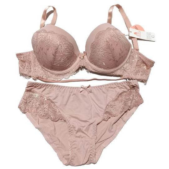 BH Bra Set Celana Dalam Brukat Big Size Seserahan Hantaran A17011 Wanita Setelan - Hijau, 36