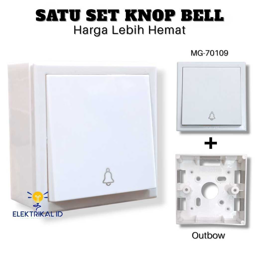 Saklar Switch Knop Bell MORGEN MG-70109 Listrik Pencetan Bell Pintu Kabel Listrik Tombol