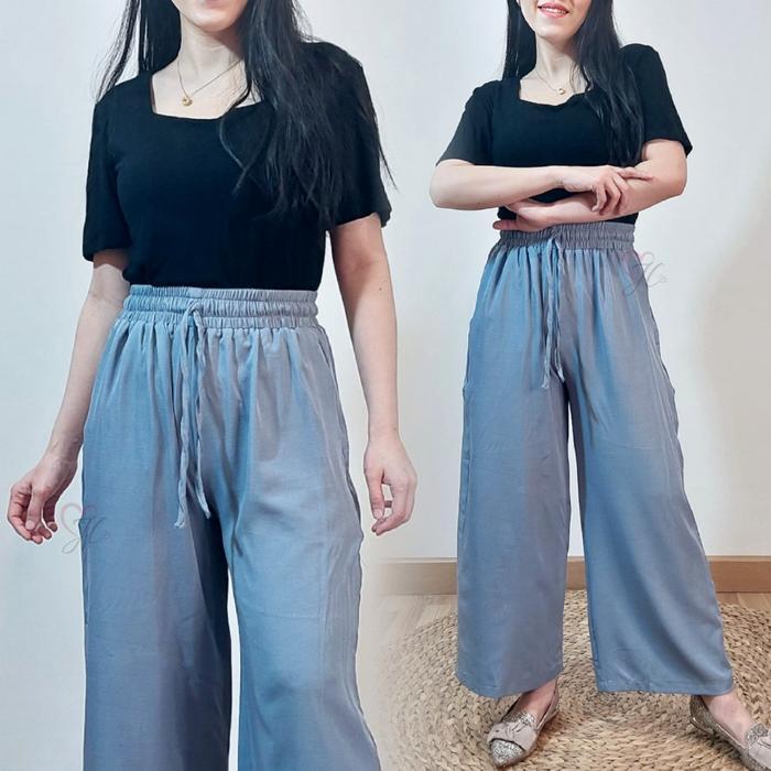FS Julia Celana Kulot baju bawahan casual wanita lp110 max fit to xxl polos panjang saku kanan kiri 
