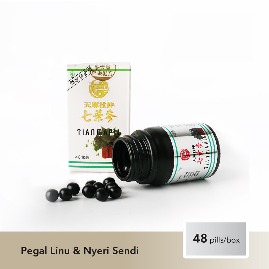 [ TOKO OBAT CINA ] SEVEN LEAVE GINSENG TIANMAPIL BPOM 48 KAPSUL ORIGINAL OBAT NYERI SENDI REMATIK AS