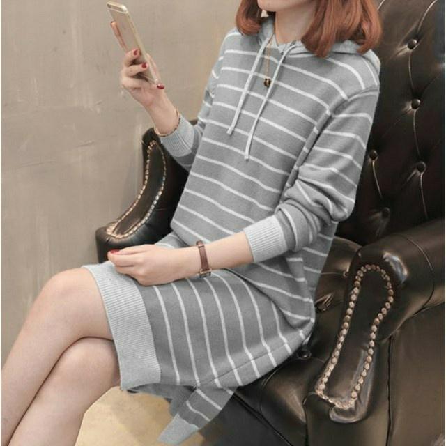 IFS [COD] + [GRATIS ONGKIR] Tunik Hoodie Salur  / Atasan Tunik / Tunik Wanita / Tunik Terbaru 2020 /