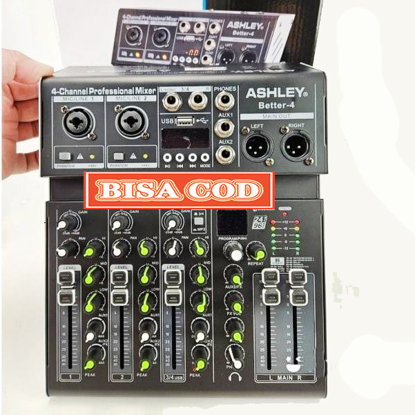 Mini Mixer Audio Murah Ashley Better4  Better 4 channel USB dan Bluetooth DSP99