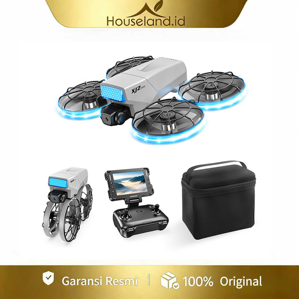 Houseland Xj2 Mini Drone 8K Double Kamera Layar Rc Foldable Brushless Kamera Udara Pesawat tak beraw