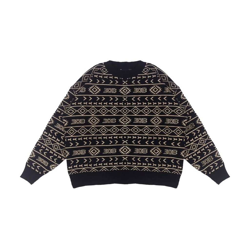 308 ABSLTUNSCRD - CREWNECK KNIT NAVAJO 308 LOGO - GOLD