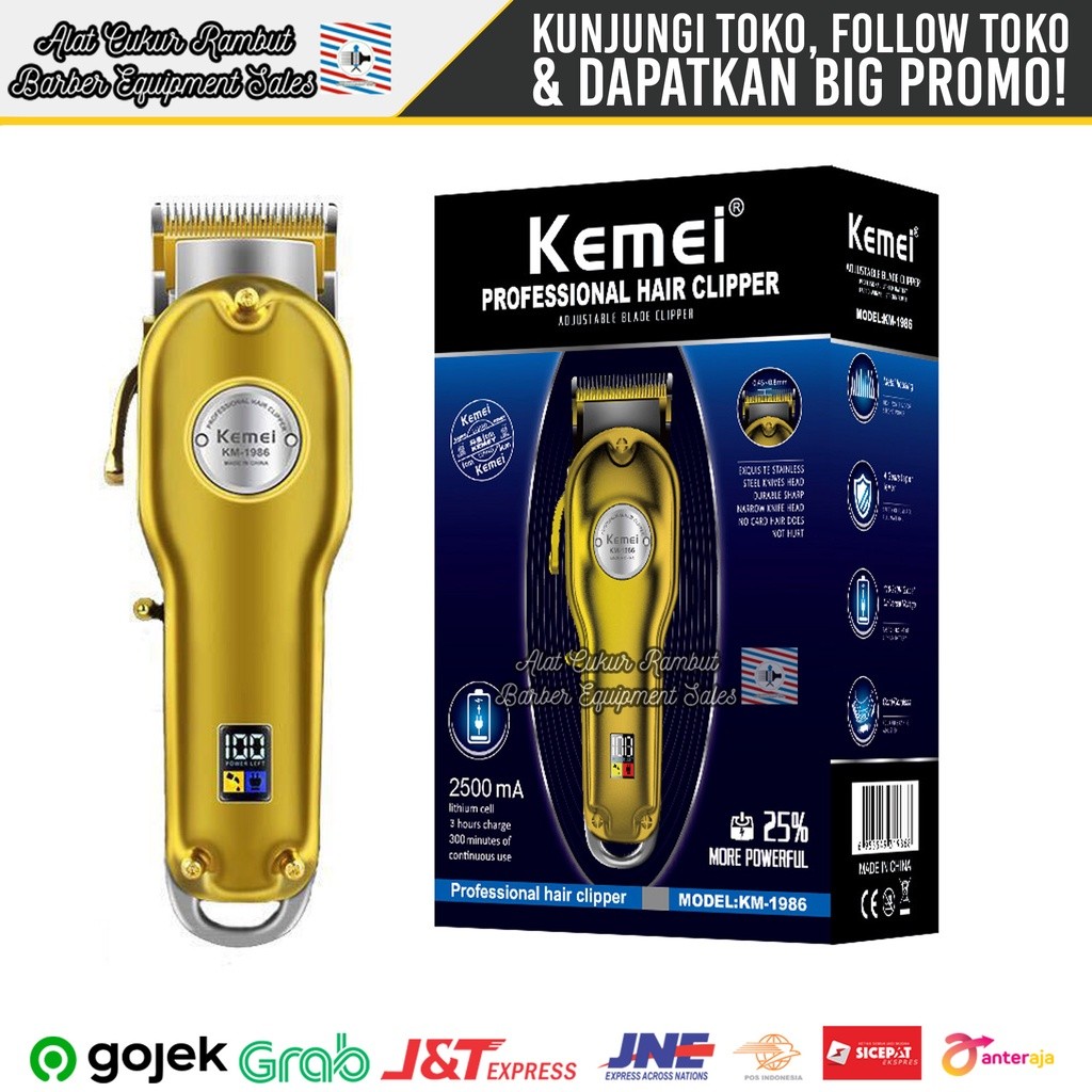 Alat Cukur Rambut Mesin Cukur Rambut Hair Clipper Charger KEMEI 1986