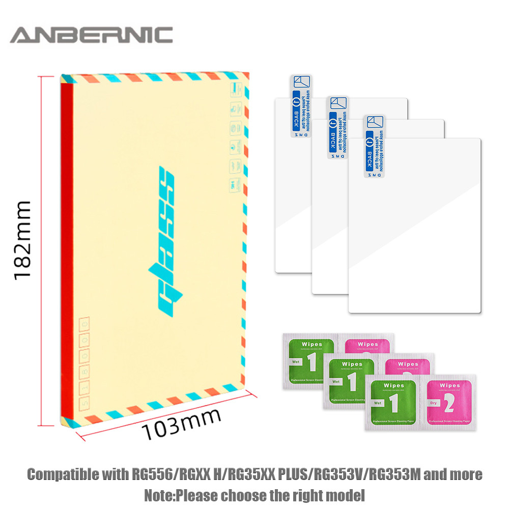 ANBERNIC 3pcs Tempered Glass Screen Protector Crystal Clear Protective Film for Anbernic RG35XX/RG55