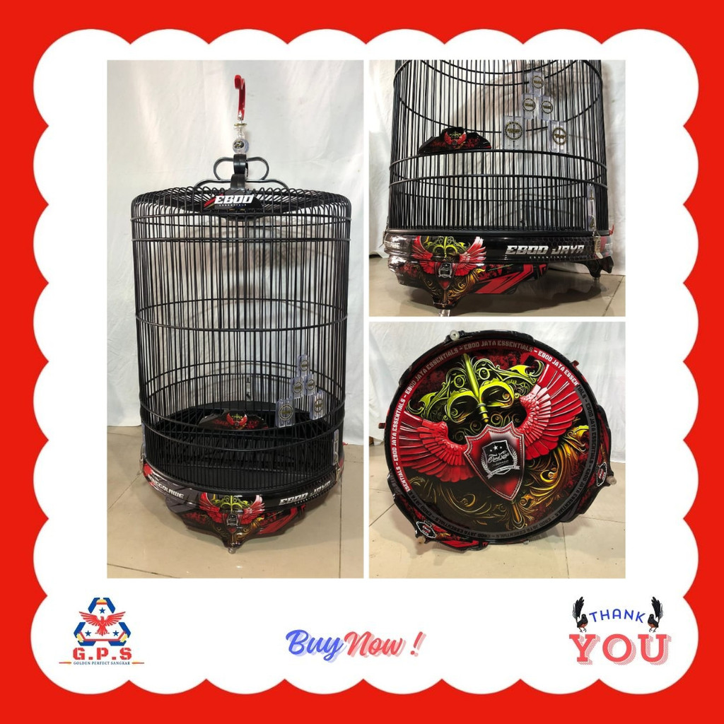 Sangkar Murai No2 Ebod PVC Decal Klem Koper Black Essentials Premium