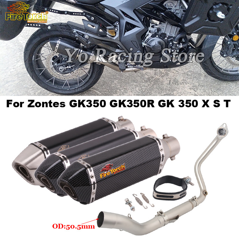 Motorcycle Exhaust System Escape Mofy Front Link Pipe With Moto Muffler DB Killer Slip-On For Zontes