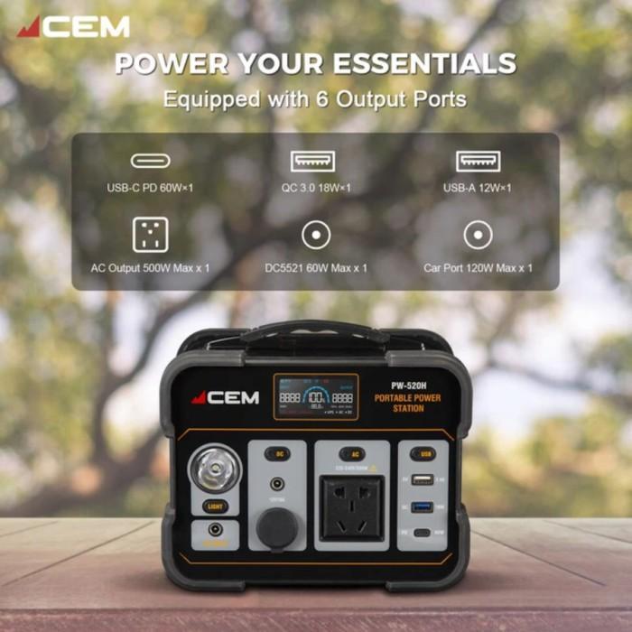 CEM PW-520H 500W Portable Power Station Outdoor Charging Portable Solar Generator portable power sta