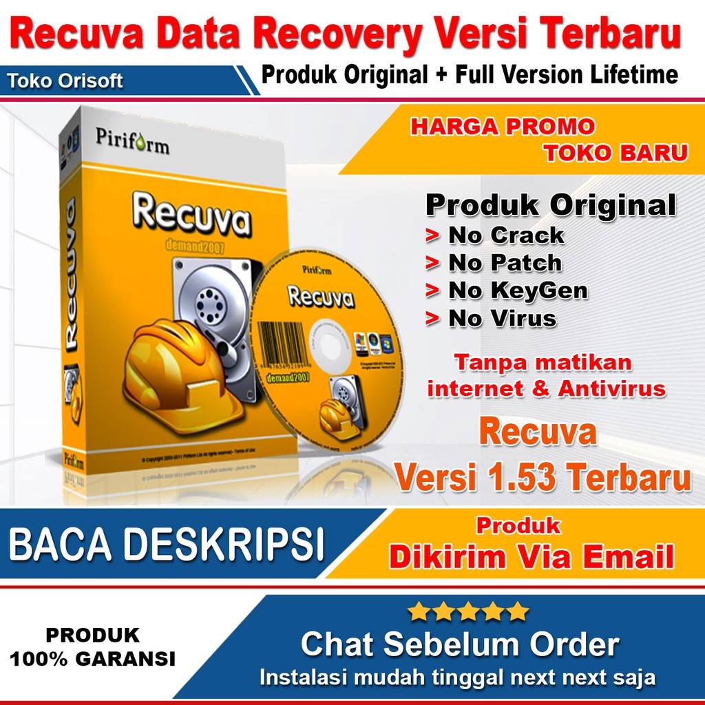 Lisensi Recuva Pro Full Version Lifetime Recovery Data Flashdisk Hardisk Memori Card [WIN]