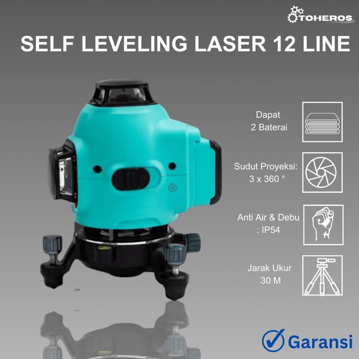 Mesin Laser Bangunan Auto Siku Self Leveling Laser 12 Line