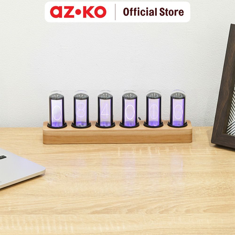 AZKO Forhom Illunox Jam Meja Digital Glow Tube - Mix Desk Clock Jam Meja Hias Table Clock Mini Clock