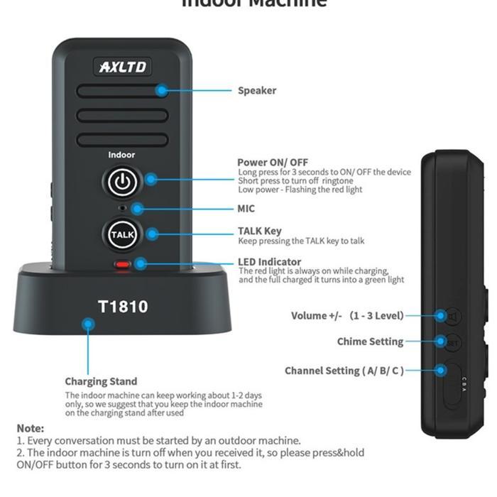 bel interkom rumah Two-Way Wireless Audio Intercom Doorbell - Voice Interkom Waterproof - Tambahan R