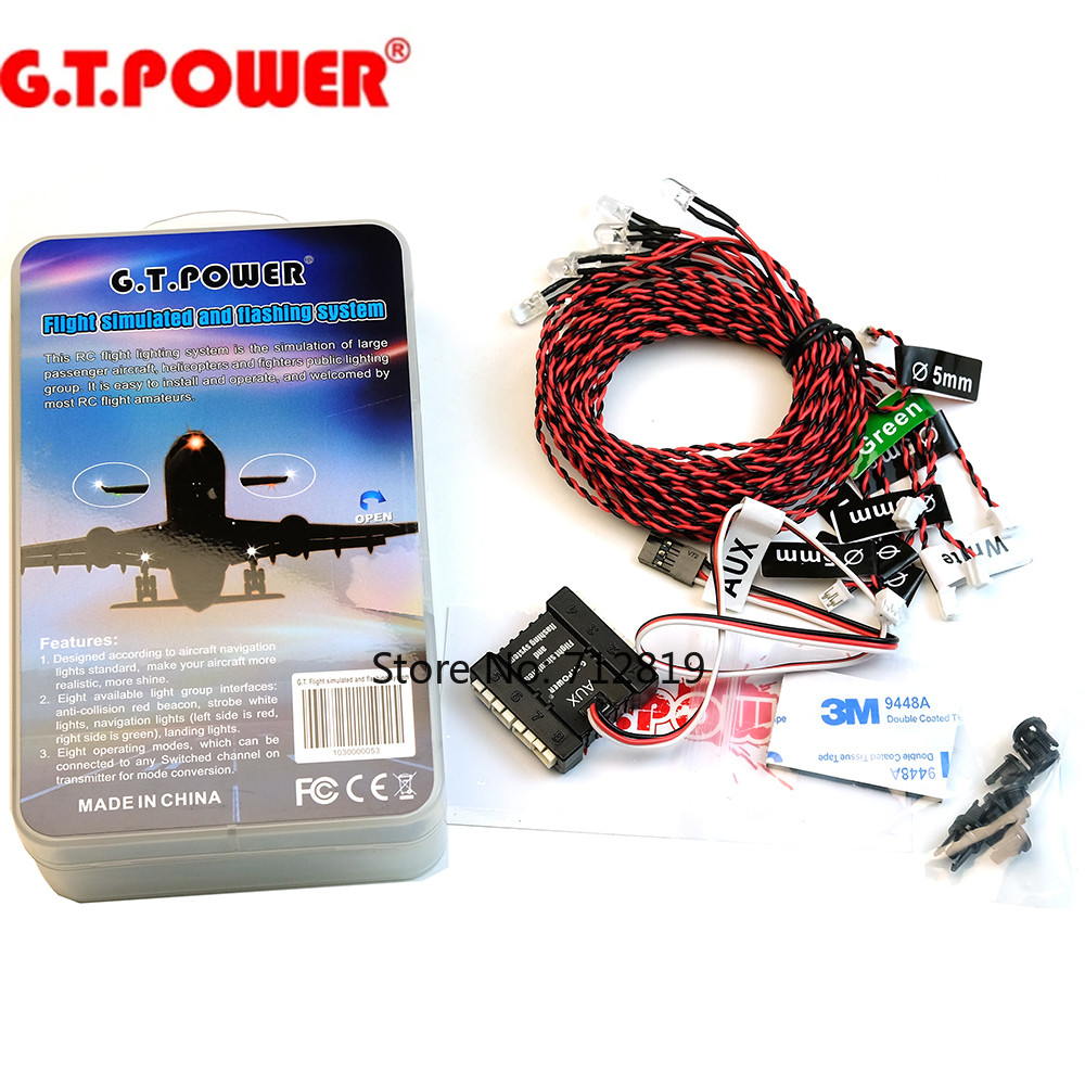 G.T. POWER RC Aircraft Airplane Flight Similated and Flashing System for Fixwing Toy Model Accessori