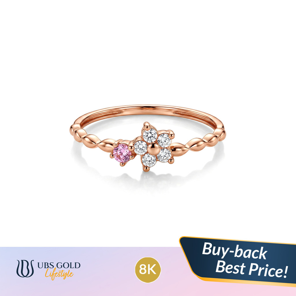 UBS Gold - Cincin Emas - 8K - Model Bunga - Cc17747k