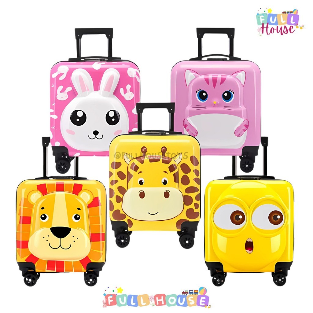 KOPER KABIN & BAGASI ANAK KARAKTER LUCU 17 INCH TROLI RODA 4