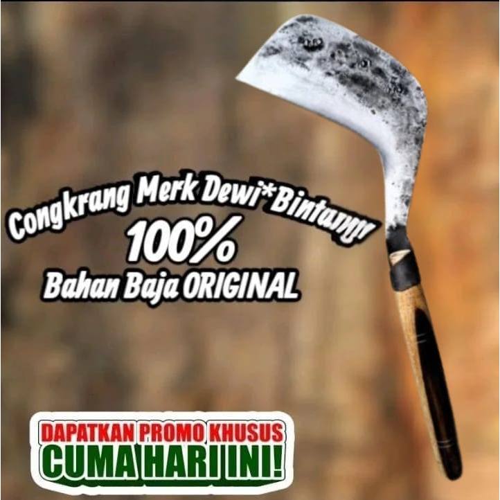 Congkrang Parang Full Baja Asli – Super Tajam & Tahan Lama Merk Dewi Bintang Original