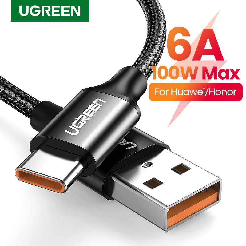 UGREEN USB Cable 6A 5A 100W for Huawei Mate 50 P40 30 Pro Superarge USB Type C Fast arging Cable for