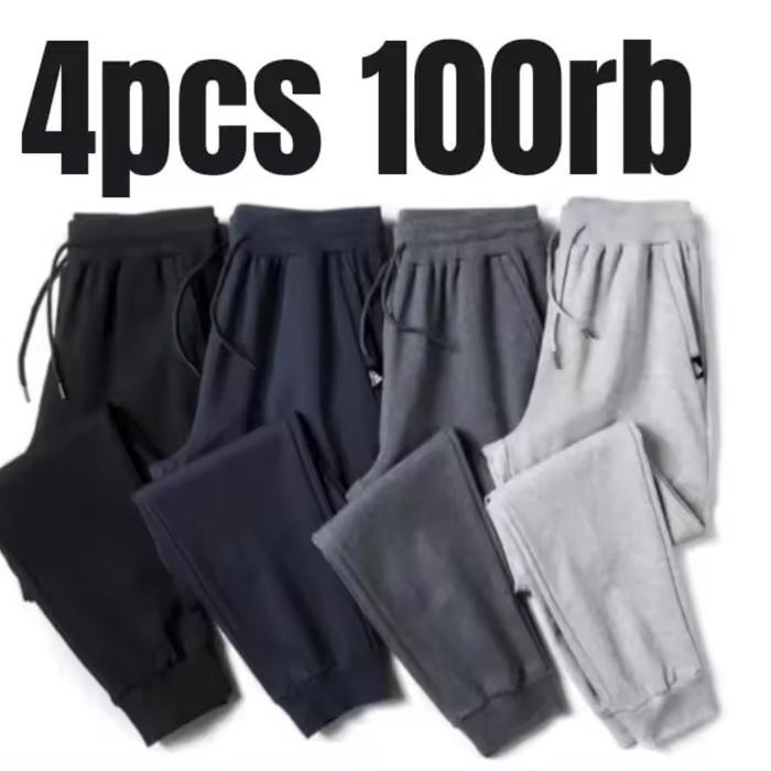 PAKET HEMAT 90RB DAPAT 4 PCS CELANA JOGGER POLOS BABYTERY  CELANA PANJANG PRIA CELANA TRAINING TRAIN