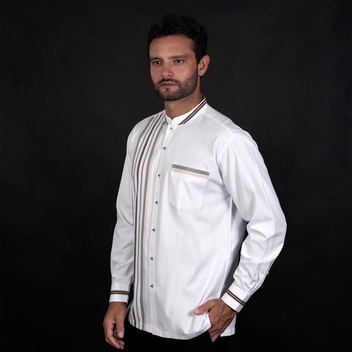New Collection Leebaran Casella Baju Koko Pria Lengan Panjang Premium | Baju Koko Putih Azhar - 9028