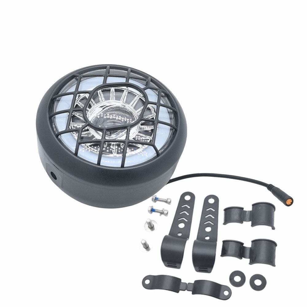 Lampu Depan Asli Untuk Sepeda Listrik OUXI V8, Lampu LED Depan dengan Braket, Suku Cadang Pengganti