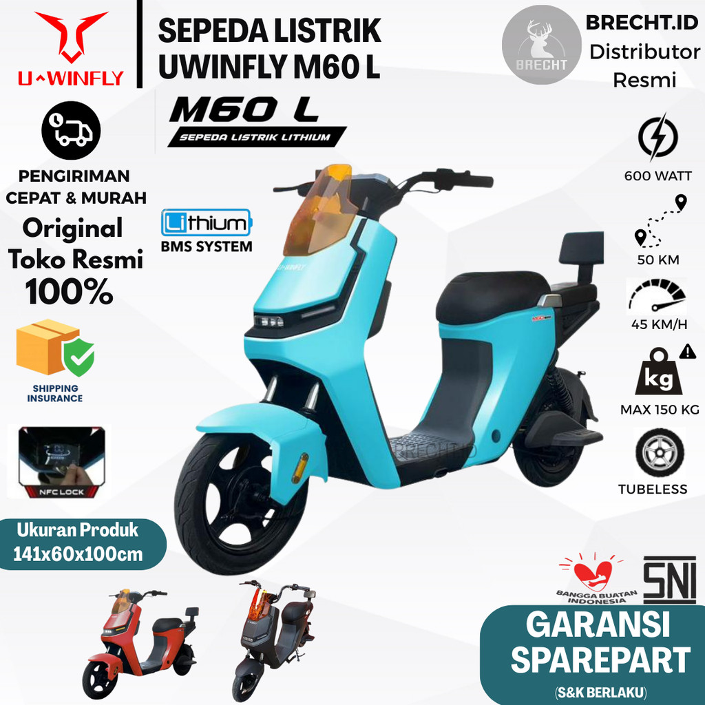 ( BELUM ONGKIR ) Sepeda Listrik UWINFLY M60 L/M60L /M 60L E Bike Uwinfly M6 LITHIUM