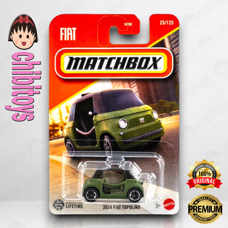 Matchbox 2024 Fiat Topolino Hijau Diecast Mobil Listrik EV