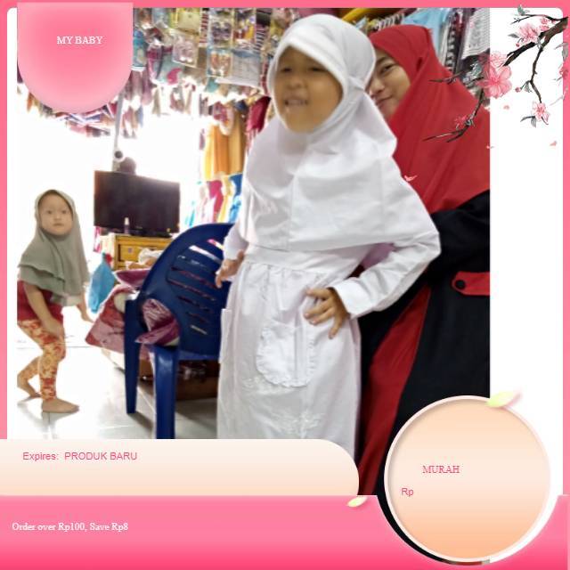 GAMIS PUTIH ANAK TK SD  MANASIK