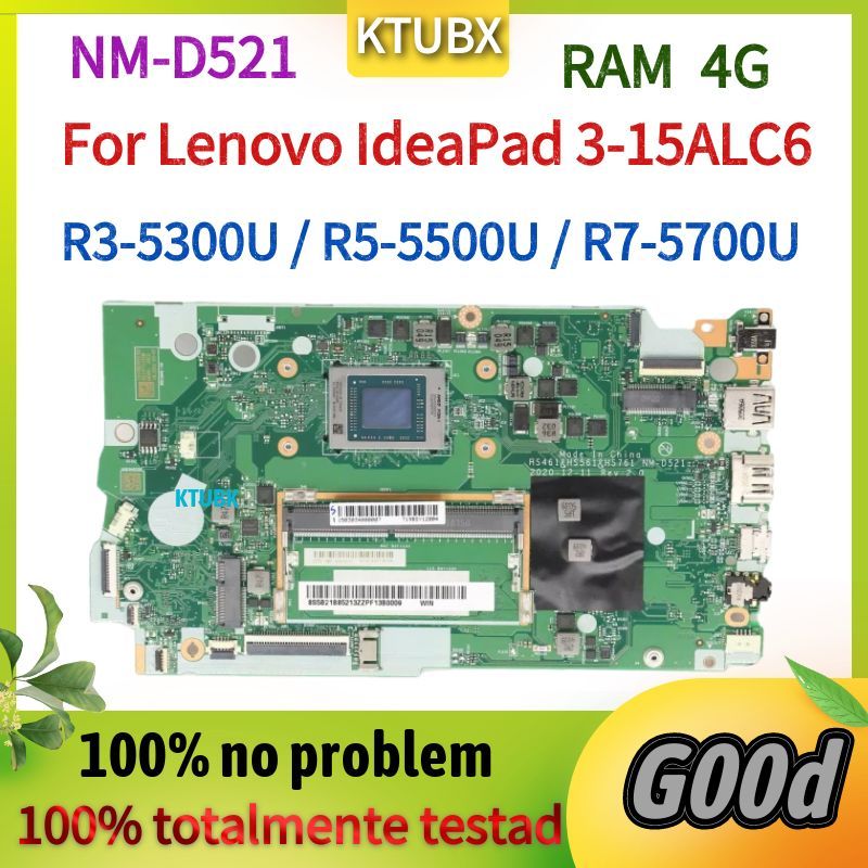 For IdeaPad 3-14ALC6  3-15ALC6  Laptop Motherboard.NM-D521 Motherboard.With R3 R5 R7 AMD CPU.8G RAM.