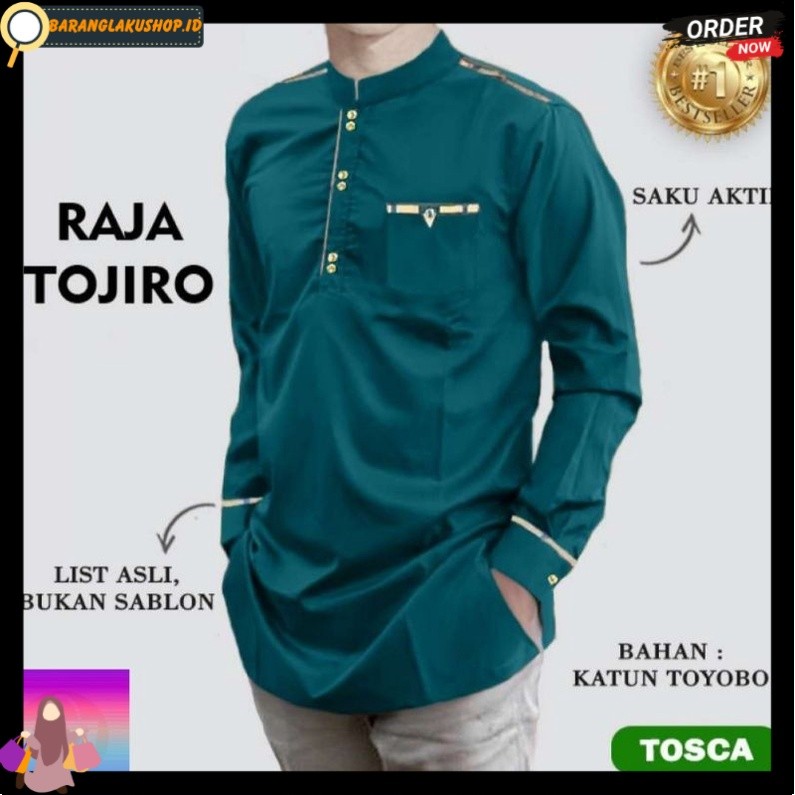 UFC RAJA TOJIRO BAJU KOKO PRIA LENGAN PANJANG MUSLIM QURTA RAJA TOJIRO UKURAN JUMBO M,L,XL,XXL