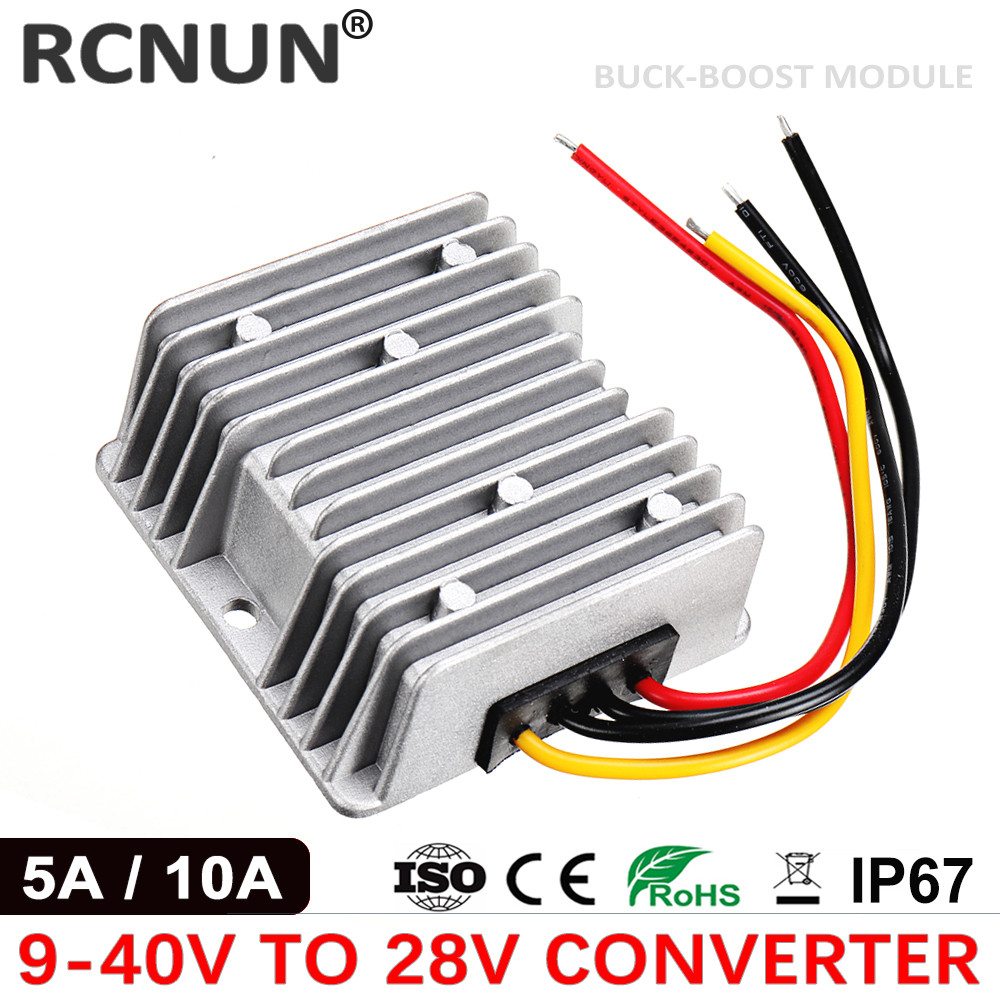 RCNUN 9-40V to 28V 5A 10A DC DC Step Up Down Converter 12V 24V 36V to 28V Voltage Stabilizer Boost B