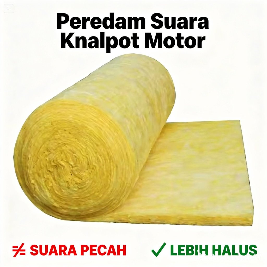 Peredam Suara Knalpot Motor Racing – Glasswool Kuning Universal Tahan Panas