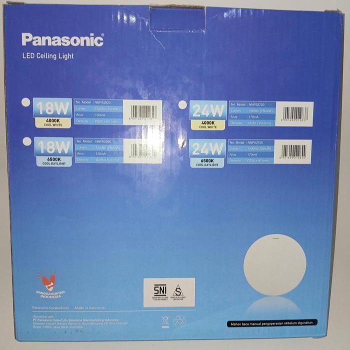 Kap Baret Panasonic LED 18 WATT / ceiling light/ lampu plafon outbow - PUTIH (6500K) Terlaris