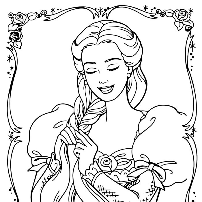 kertas mewarnai, GAMBAR MEWARNAI tema BARBIE (10 lembar )