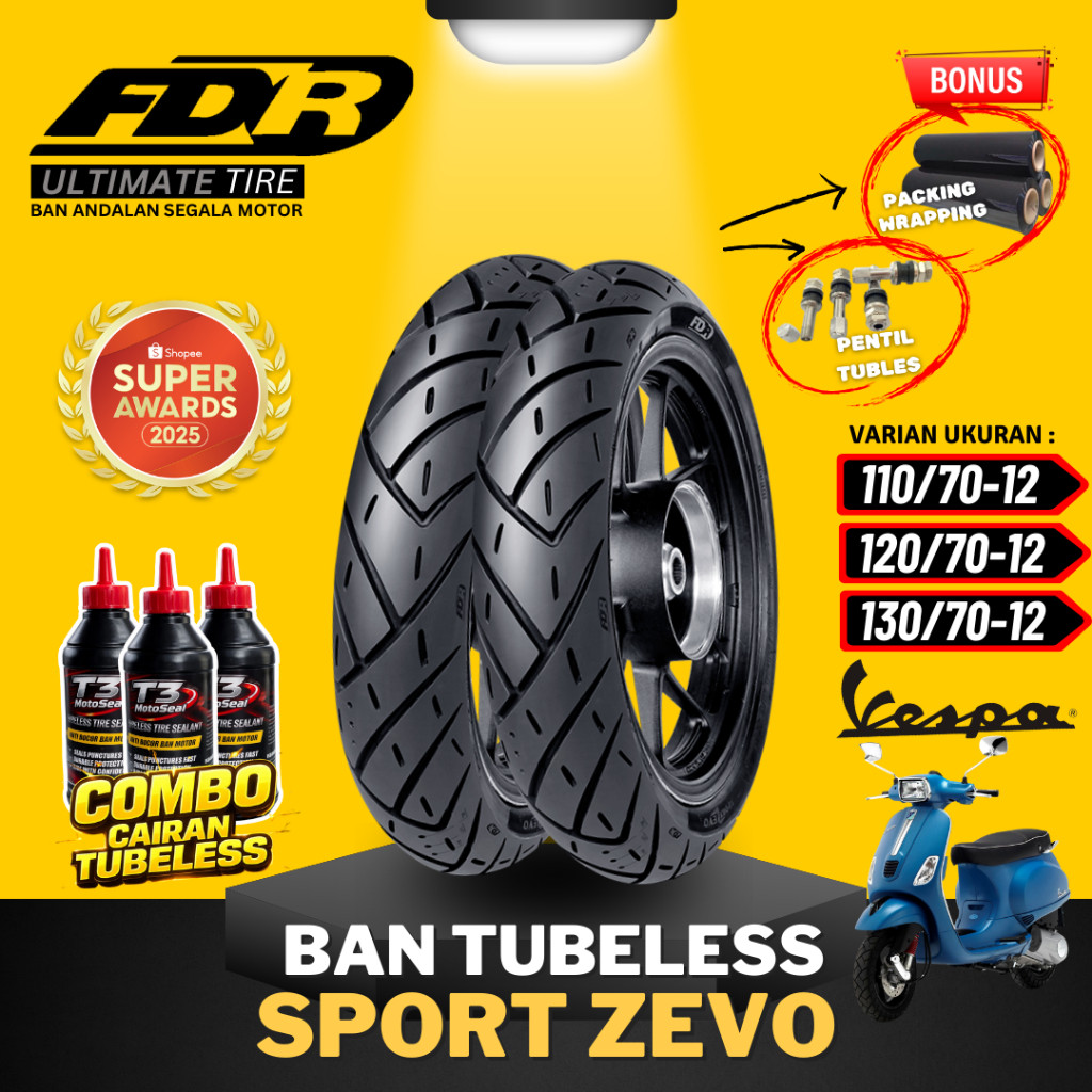 [READY COD] BAN FDR RING 12 SPORT ZEVO ULTIMATE TUBELESS (110/70-12 / 120/70-12 / 130/70-12) BAN MOT