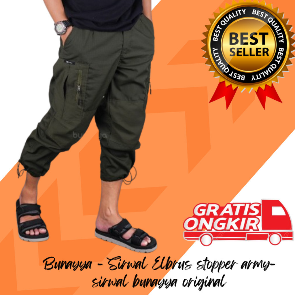 Bunayya celana sirwal muslim pria premium - Bunayya - Sirwal Stopper Original celana cargo panjang p