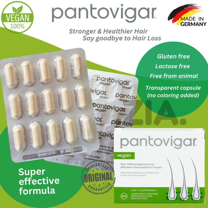 Pantovigar Vegan 100% - Penumbuh Rambut Efektif & Vegan 15 Kapsul - Made in Germany - Anti Rambut Ro