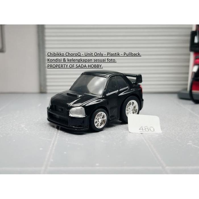 Subaru Impreza Hitam Pullback Chibikko  Choro Q Diecast Miniatur