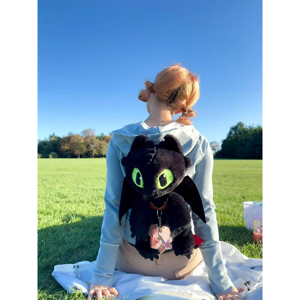 Kawaii Ugly Cute Funny Toothless Backpack Cartoon Anime Peripheral Dragon Taming Master Cute Plush D