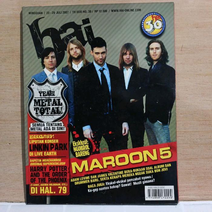 majalah Hai 23 juli 2007 eksklusif ngobrol bareng Maroon 5
